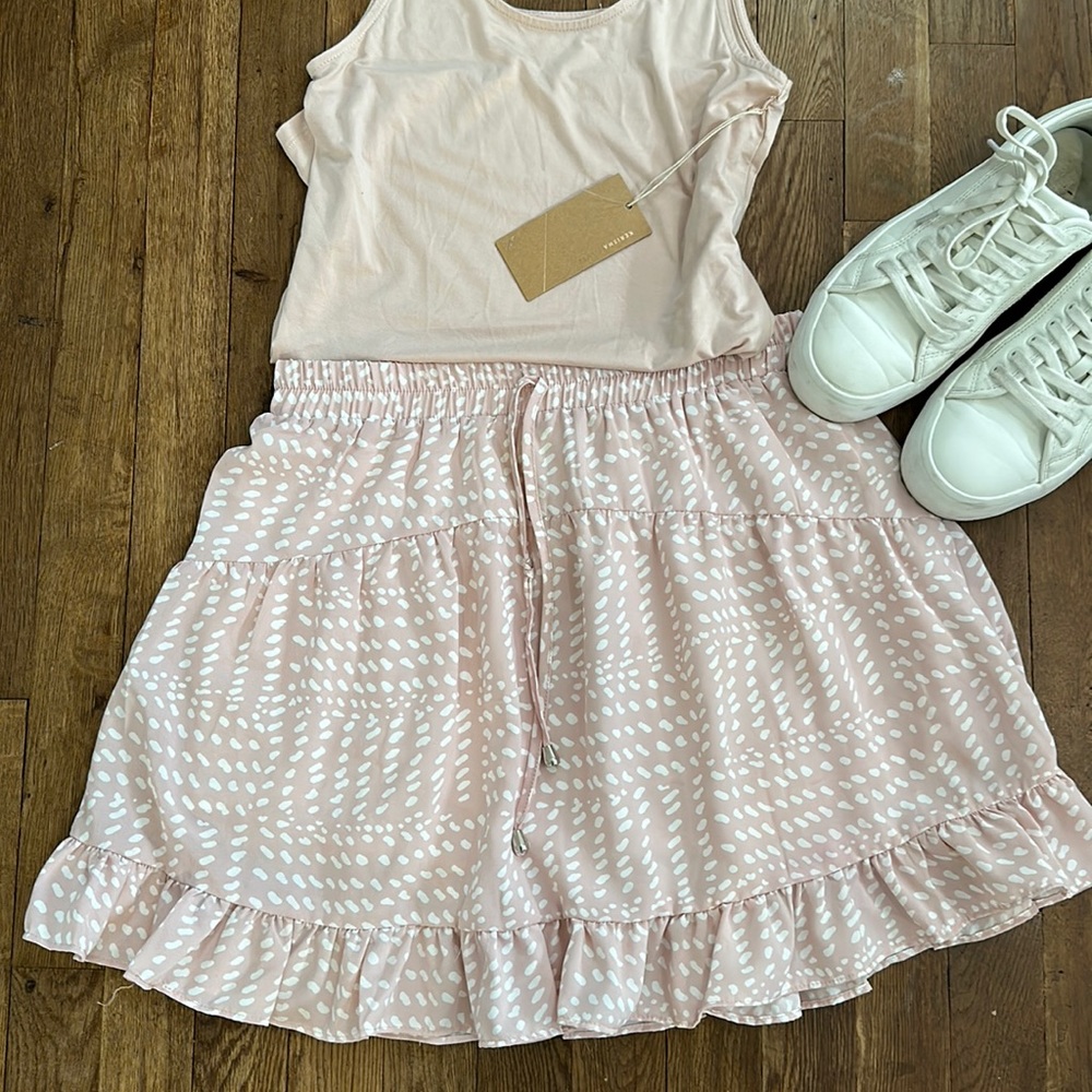 Skirt blush and white